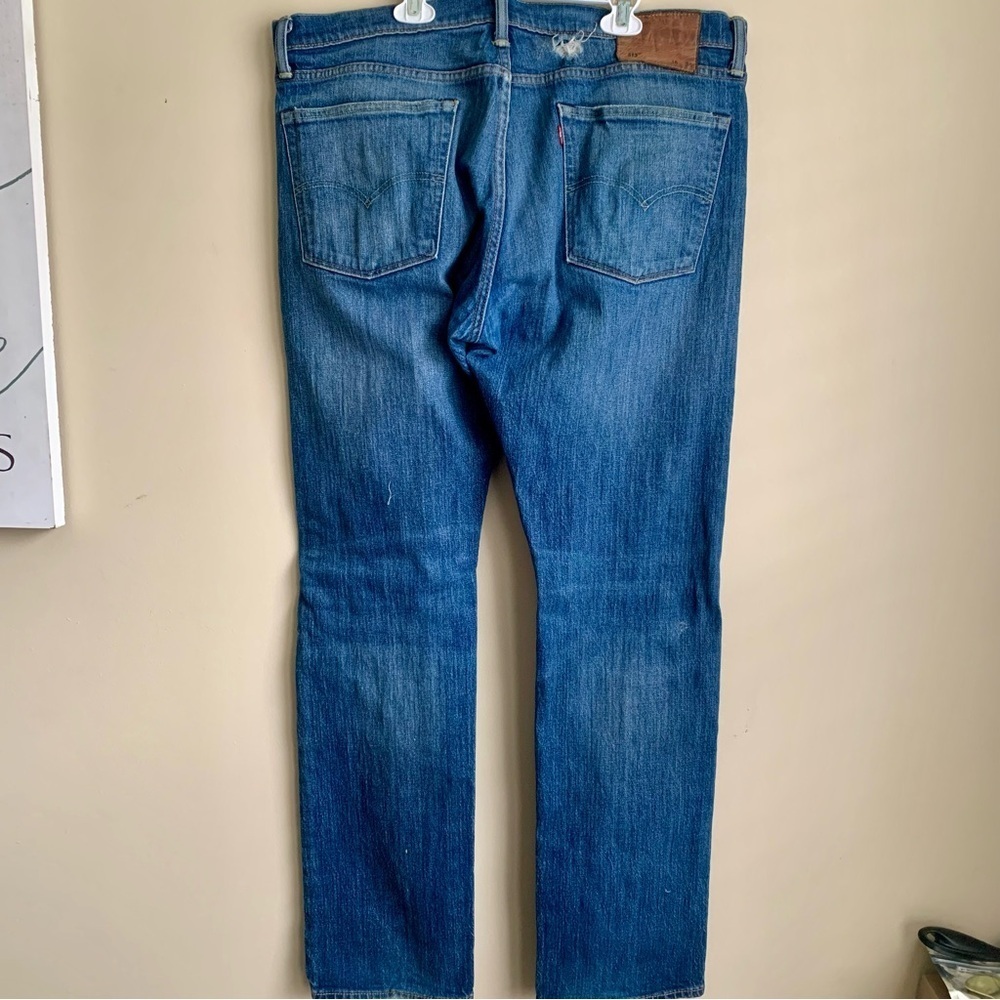 Levi's 513 White Oak Cone Denim distressed look medium wash jeans size 36/34 - Picture 4 of 4